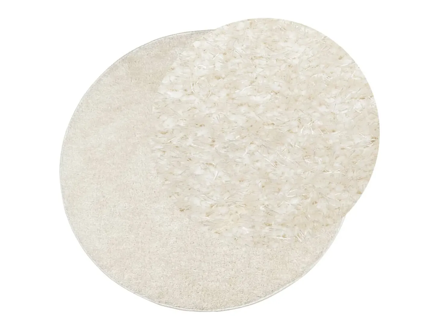 Alfombra pelo largo aspecto brillante ISTAN crema Ø 160 cm