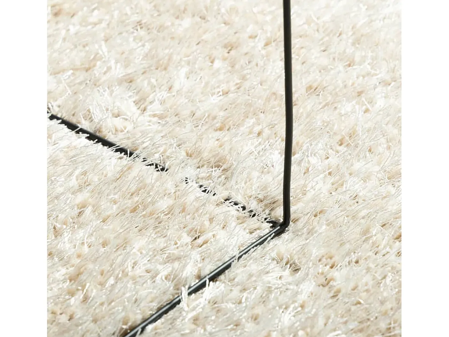 Alfombra pelo largo aspecto brillante ISTAN crema Ø 160 cm