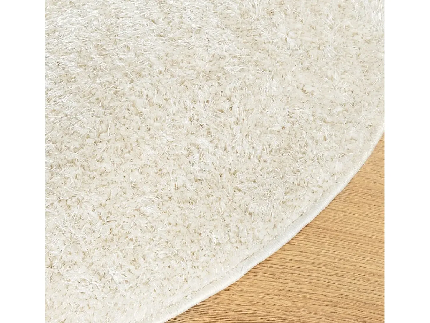 Alfombra pelo largo aspecto brillante ISTAN crema Ø 160 cm