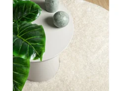 Alfombra pelo largo aspecto brillante ISTAN crema Ø 160 cm