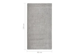 Alfombra peluda antideslizante gris claro 80x150 cm