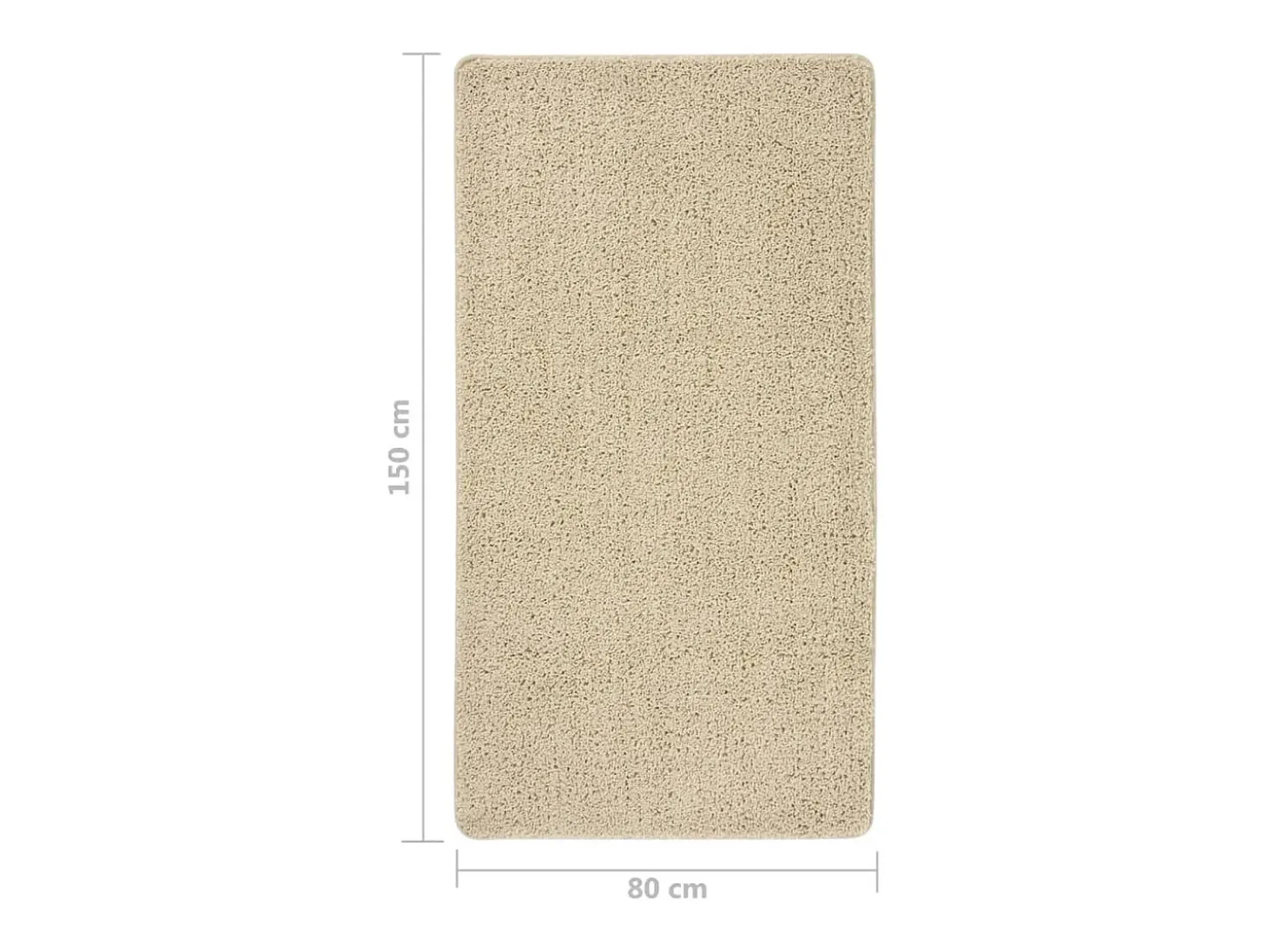 Alfombra peluda antideslizante color crema 80x150 cm ES56607