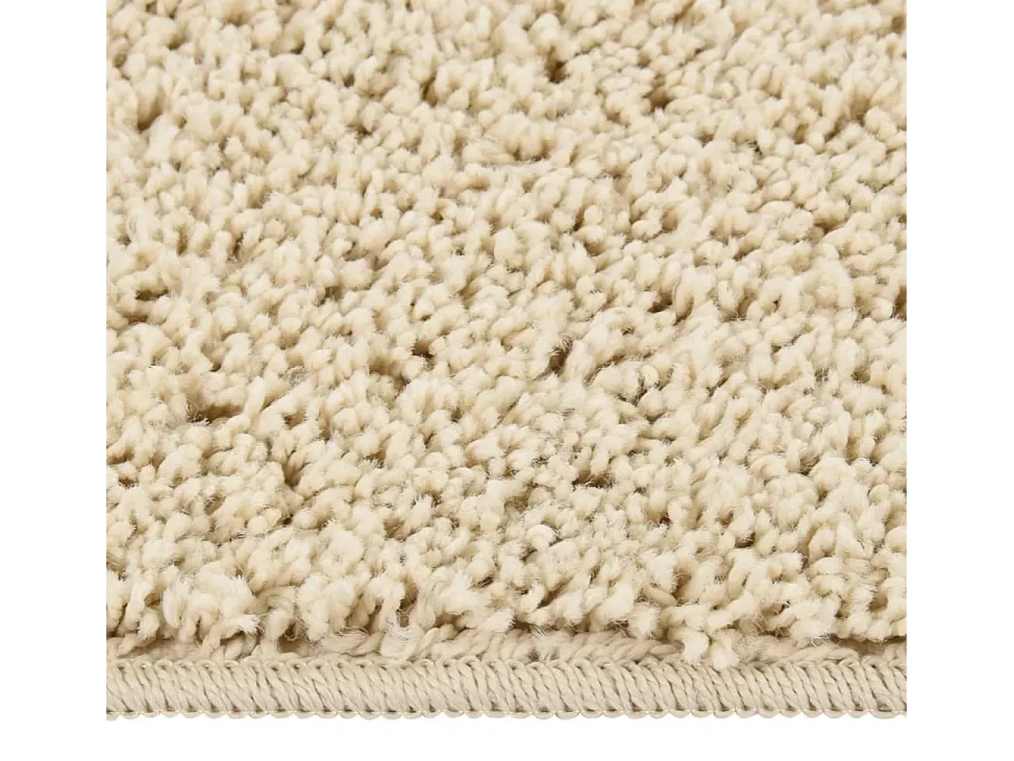 Alfombra peluda antideslizante color crema 80x150 cm ES56607