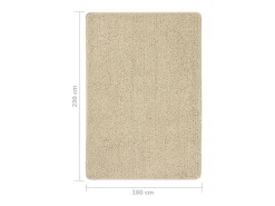 Alfombra peluda antideslizante color crema 160x230 cm ES35286