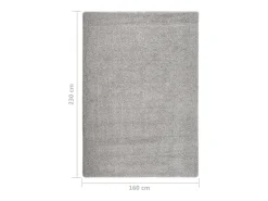 Alfombra peluda antideslizante gris claro 160x230 cm