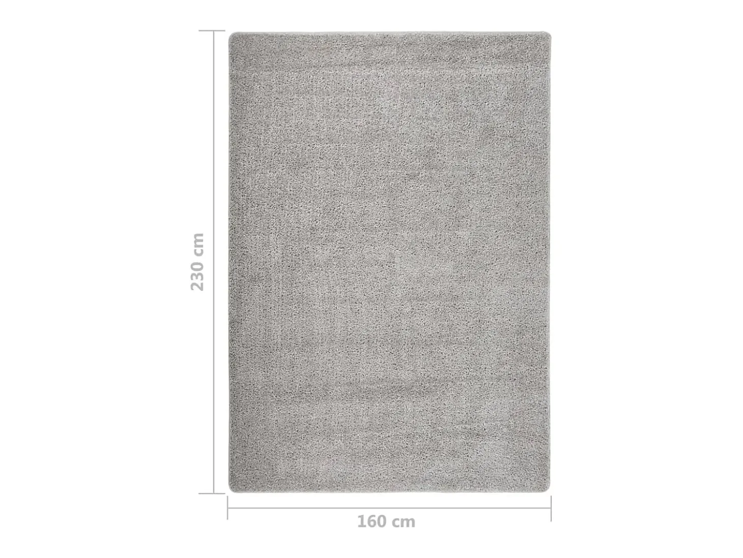Alfombra peluda antideslizante gris claro 160x230 cm