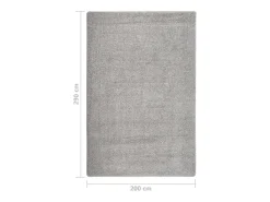 Alfombra peluda antideslizante gris claro 200x290 cm