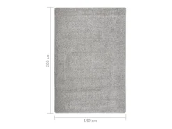 Alfombra peluda antideslizante gris claro 140x200 cm