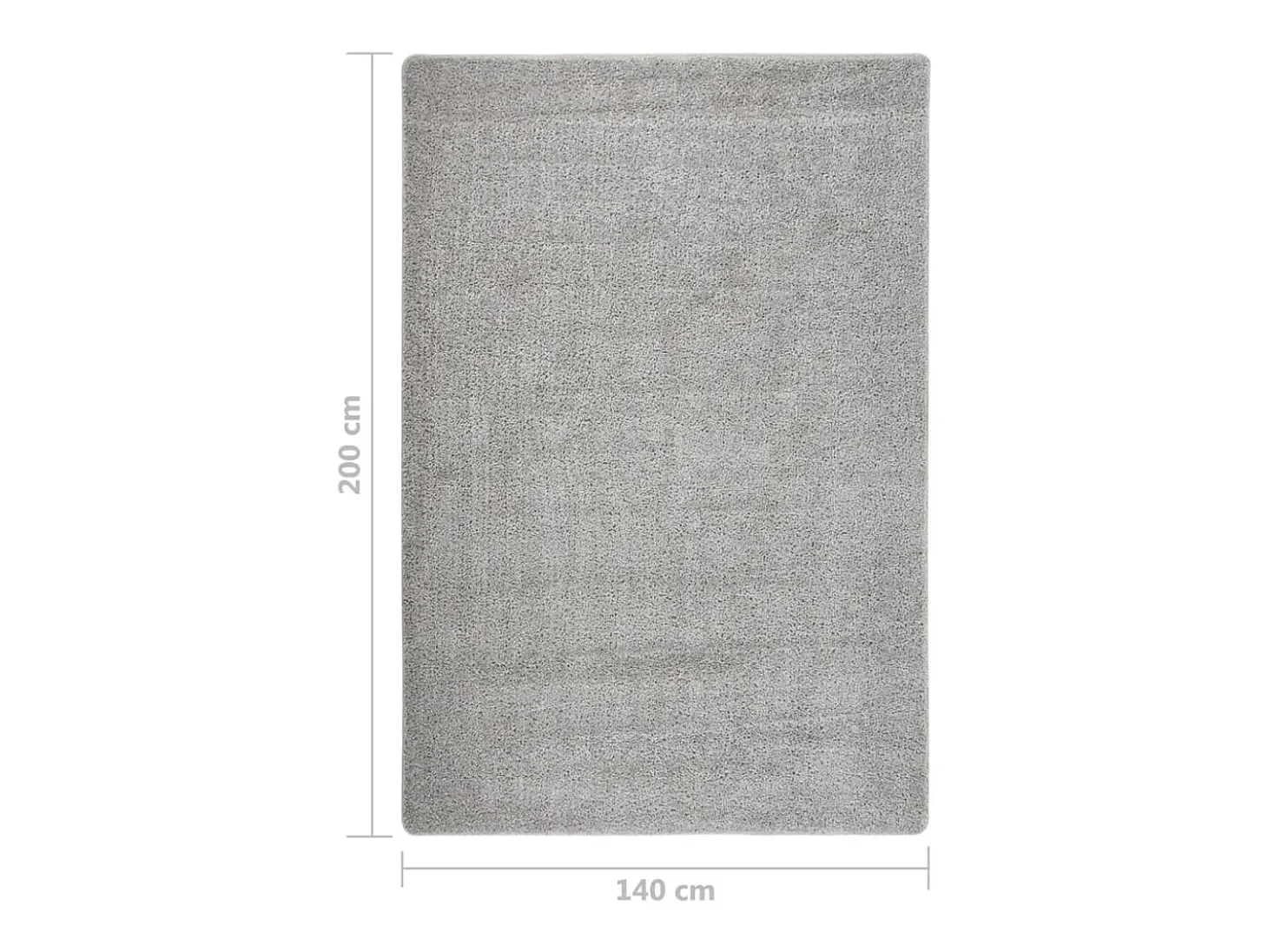 Alfombra peluda antideslizante gris claro 140x200 cm