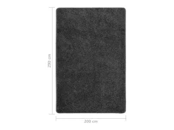 Alfombra peluda antideslizante gris oscuro 200x290 cm