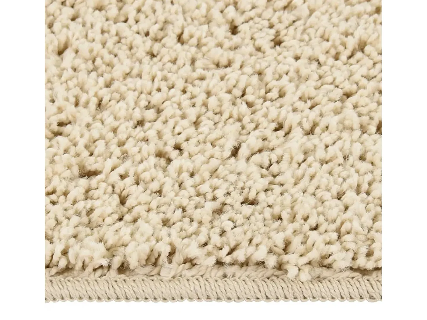 Alfombra peluda antideslizante color crema 200x290 cm