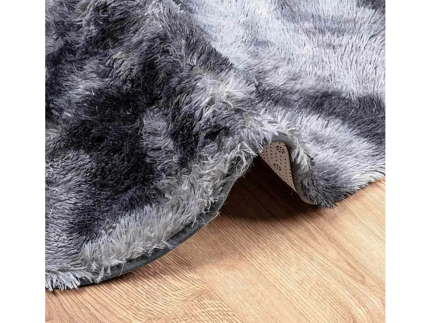 Alfombra peluda NAVARRA gris oscuro 160x160 cm