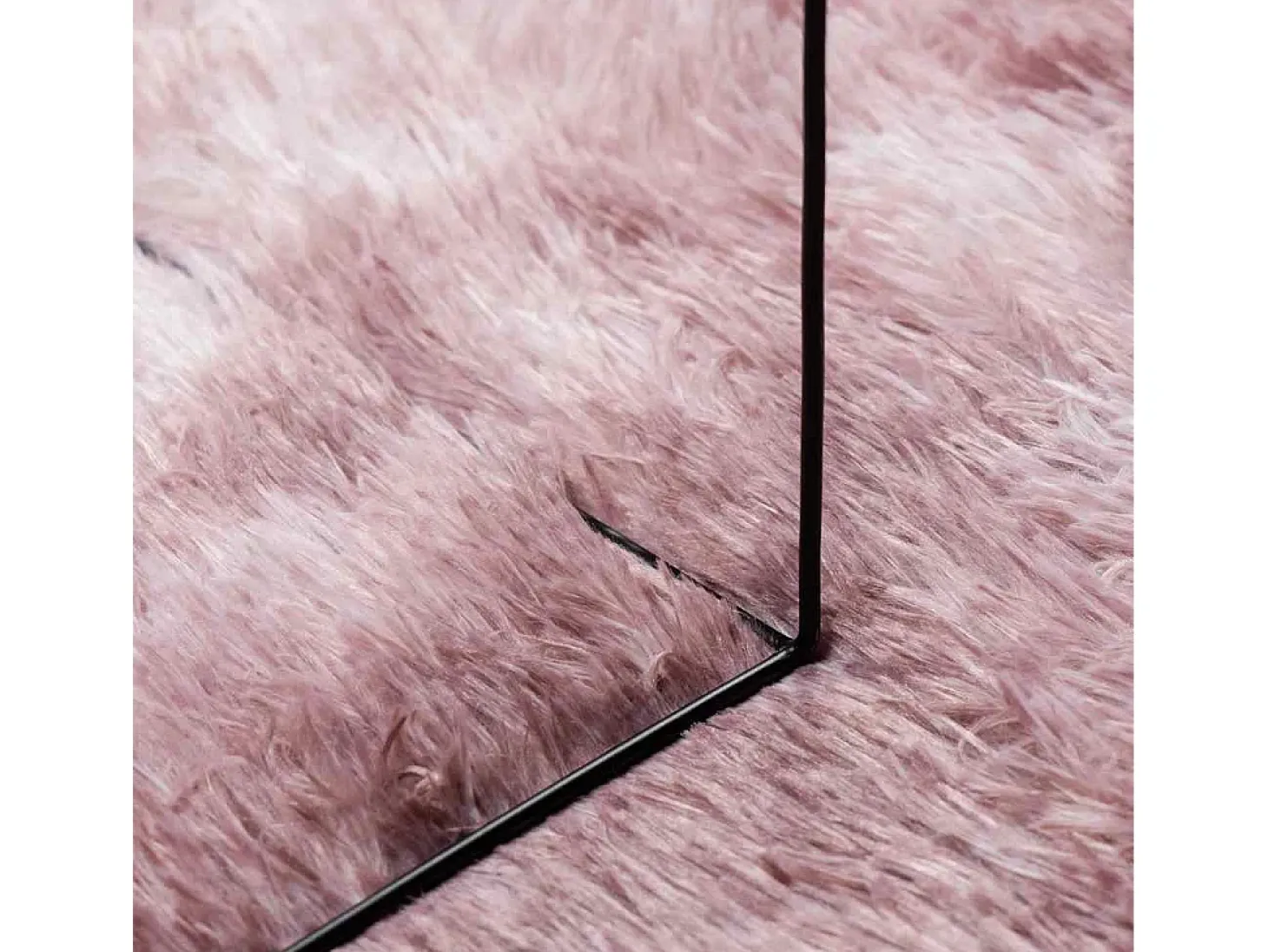 Alfombra peluda NAVARRA Rosa Polvo 240x240 cm
