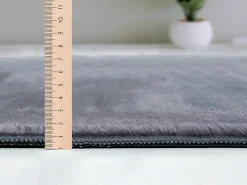 Alfombra piel sintética suave lavable - Antracita - 200 x 280 cm - COSY