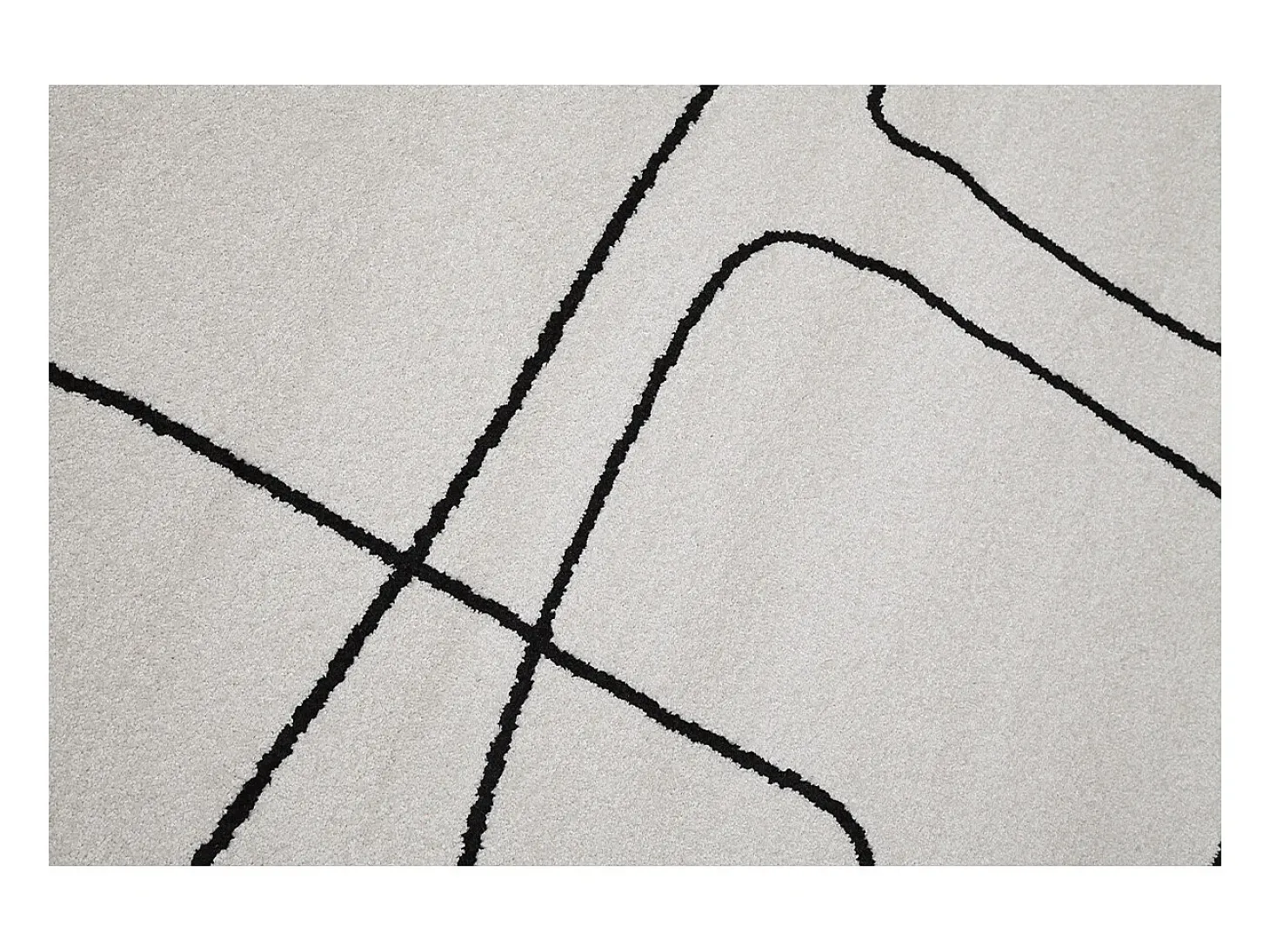 Alfombra rectangular 160 x 230 cm Line Art blanco roto y negro TIANA