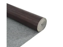 Alfombra rectangular bambú marrón oscuro 80x500 cm