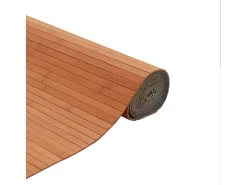 Alfombra rectangular bambú marrón 80x200 cm
