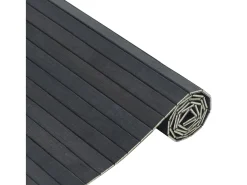 Alfombra rectangular bambú gris 60x200 cm