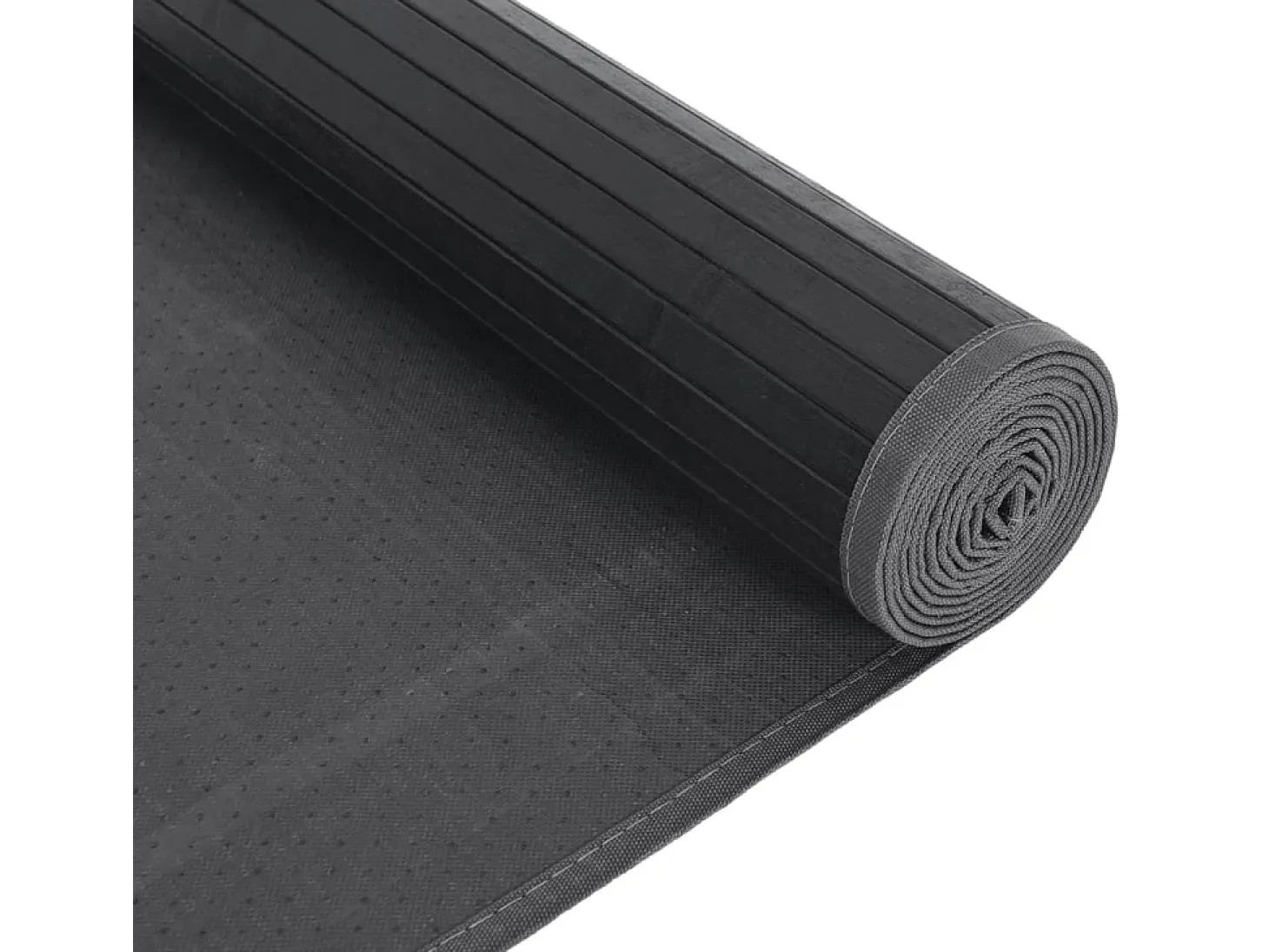 Alfombra rectangular bambú gris 80x1000 cm