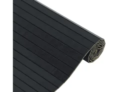 Alfombra rectangular bambú negro 100x500 cm