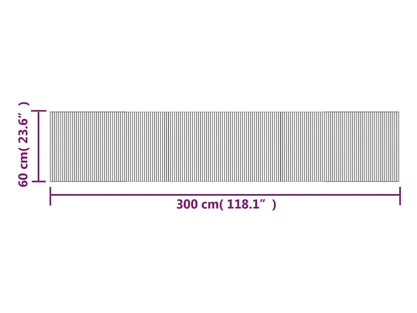 Alfombra rectangular bambú marrón oscuro 60x300 cm