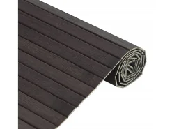 Alfombra rectangular bambú marrón oscuro 60x300 cm