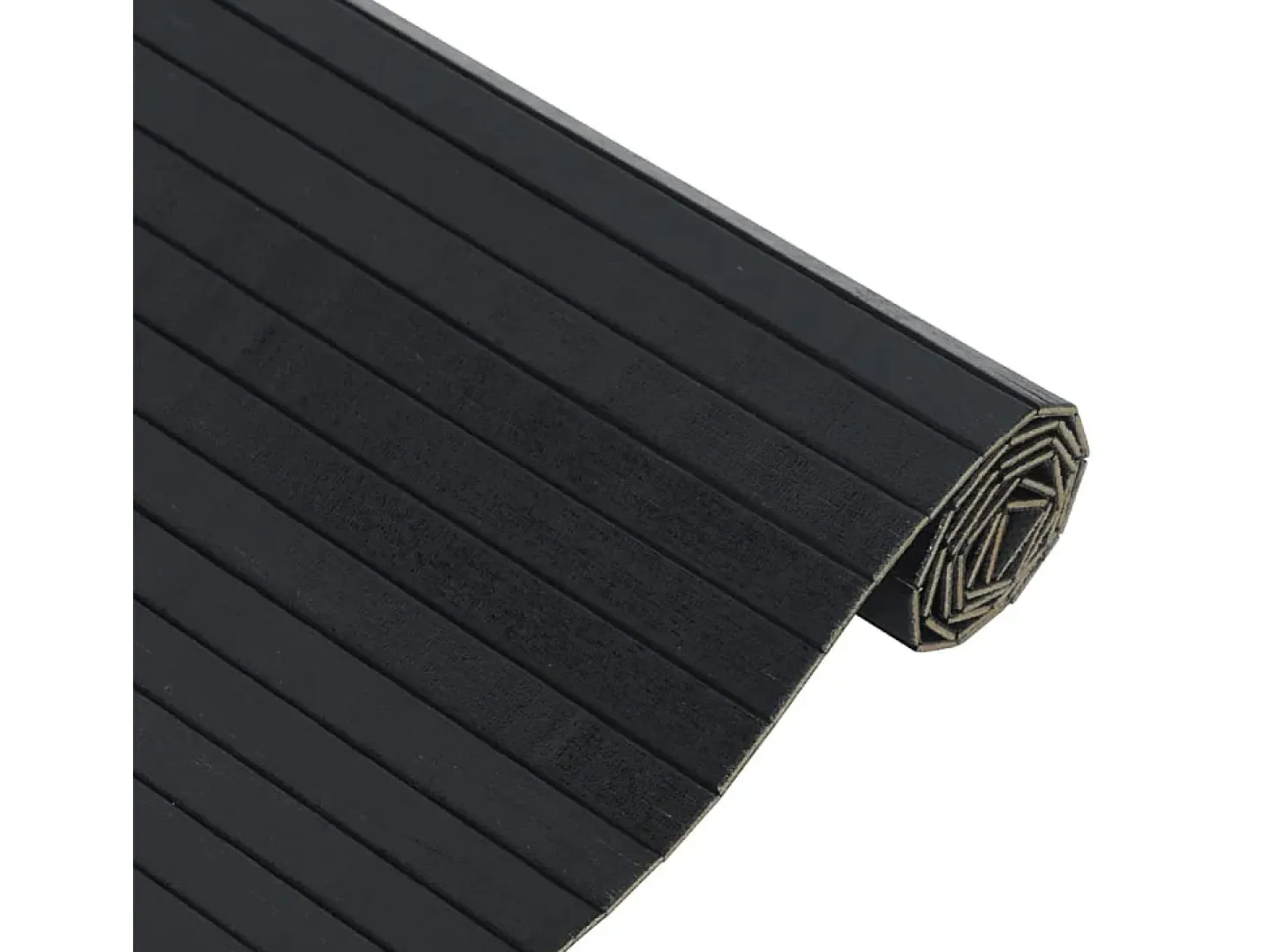Alfombra rectangular bambú negro 70x200 cm