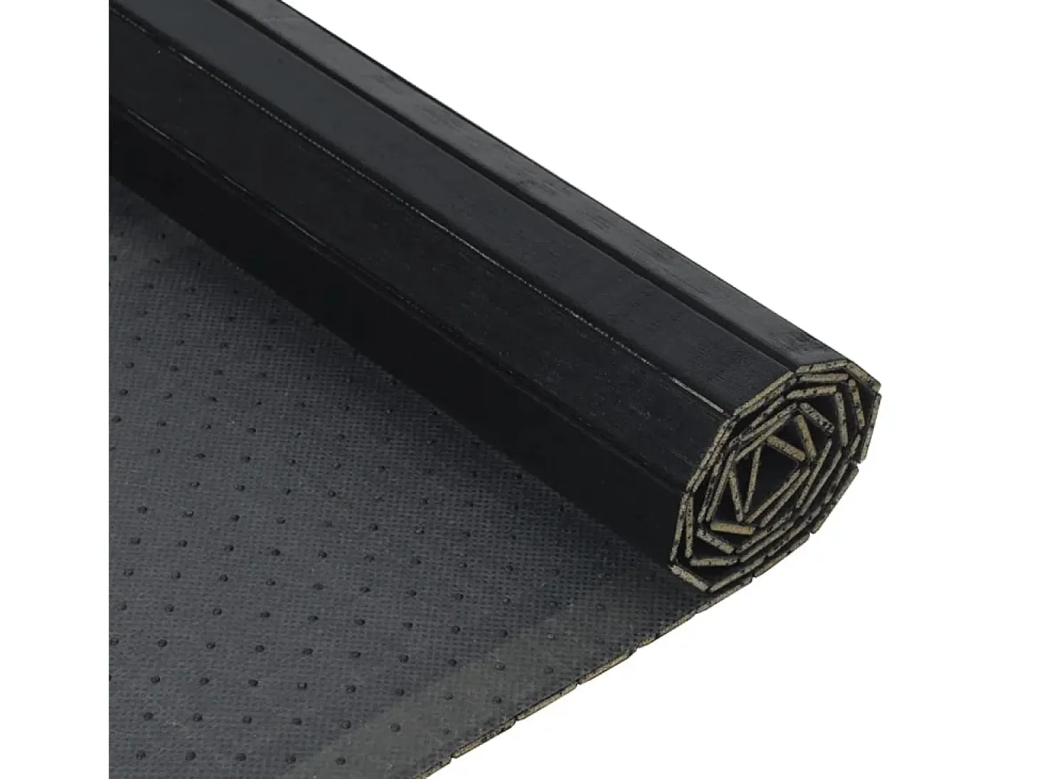 Alfombra rectangular bambú negro 70x200 cm