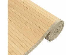 Alfombra rectangular bambú color natural claro 80x300 cm
