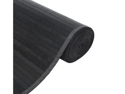 Alfombra rectangular bambú gris 100x1000 cm