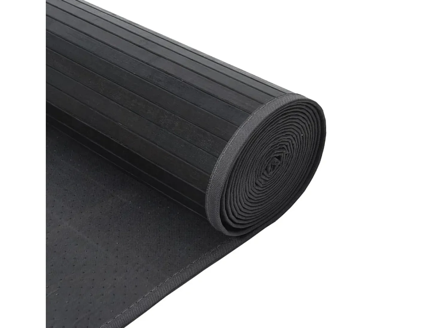 Alfombra rectangular bambú gris 100x1000 cm