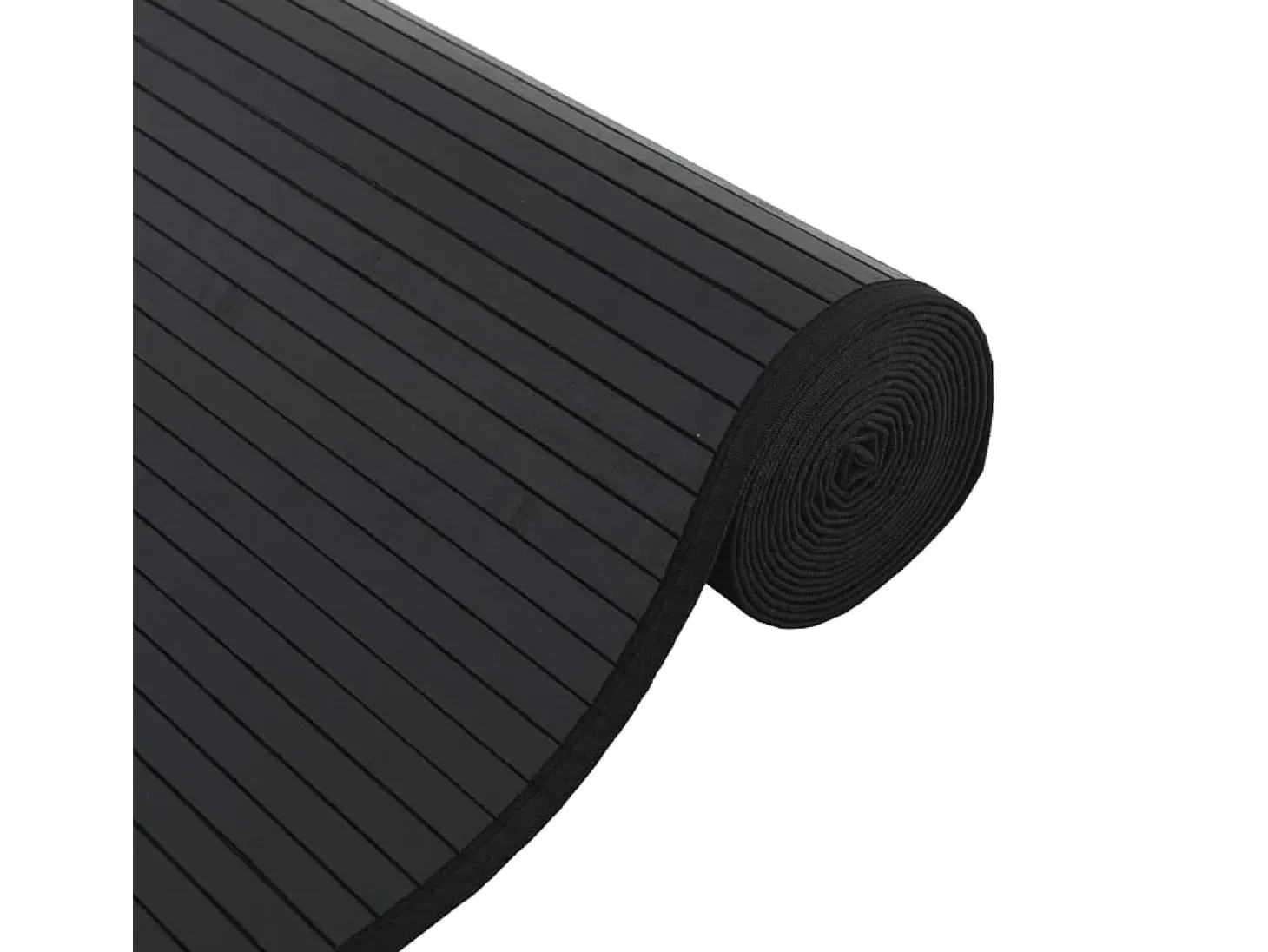 Alfombra rectangular bambú negro 70x300 cm