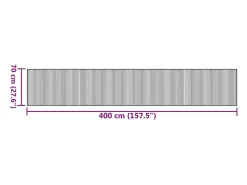 Alfombra rectangular bambú marrón oscuro 70x400 cm