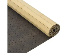 Alfombra rectangular bambú color natural claro 60x100 cm