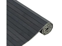Alfombra rectangular bambú gris 100x100 cm