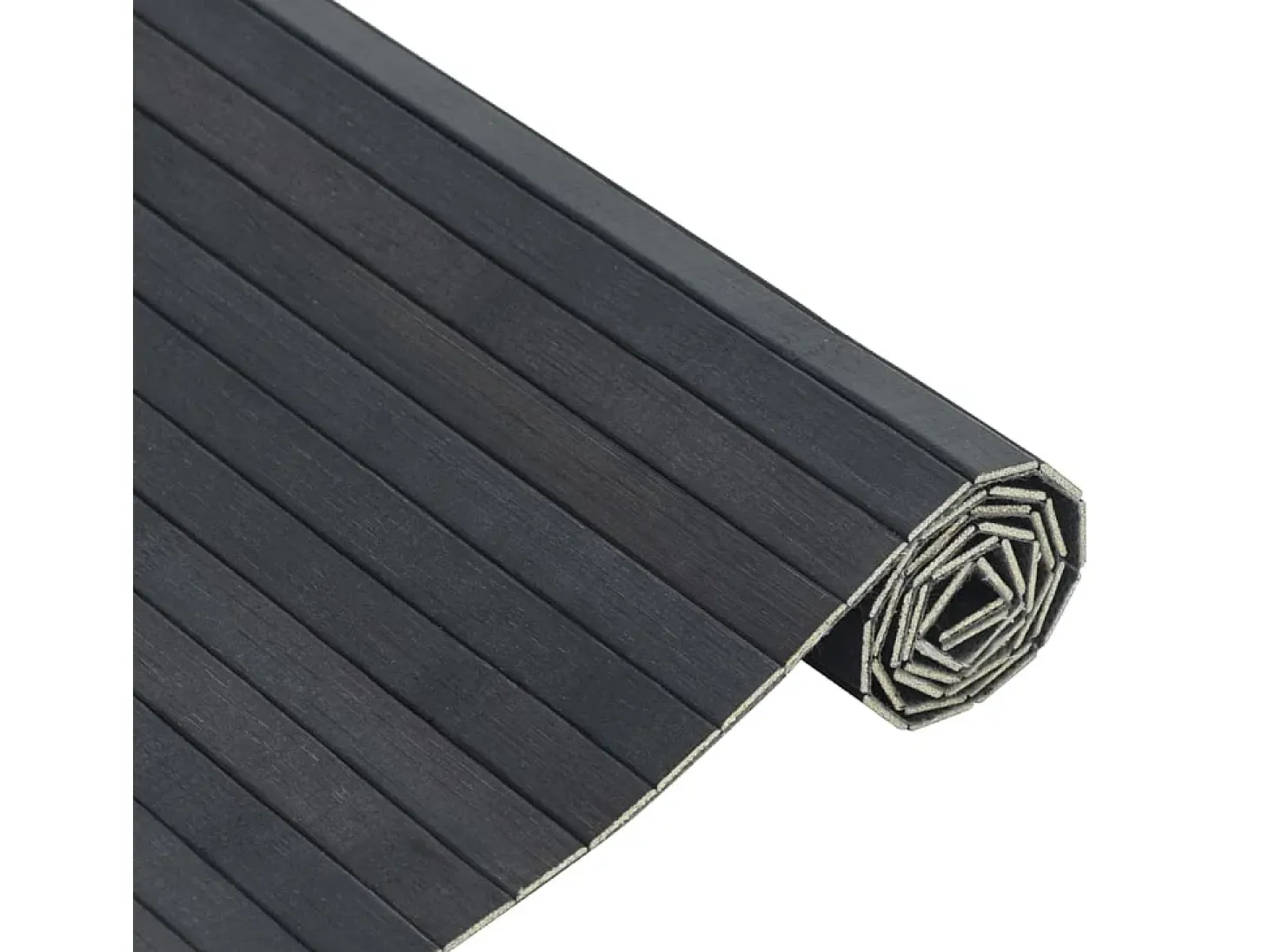 Alfombra rectangular bambú gris 100x100 cm