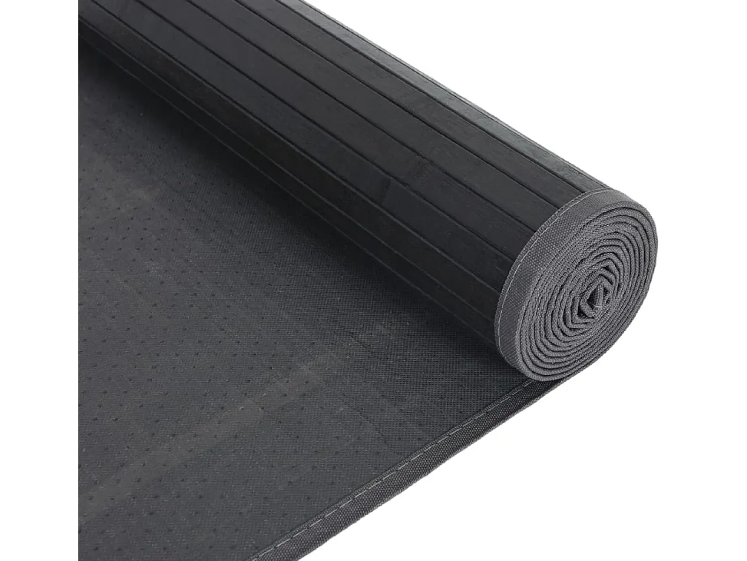 Alfombra rectangular bambú gris 80x200 cm