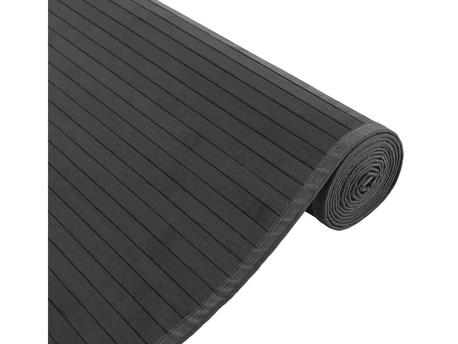 Alfombra rectangular bambú gris 80x200 cm