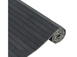 Alfombra rectangular bambú gris 70x300 cm