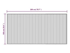 Alfombra rectangular bambú marrón oscuro 100x200 cm