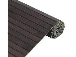 Alfombra rectangular bambú marrón oscuro 100x300 cm