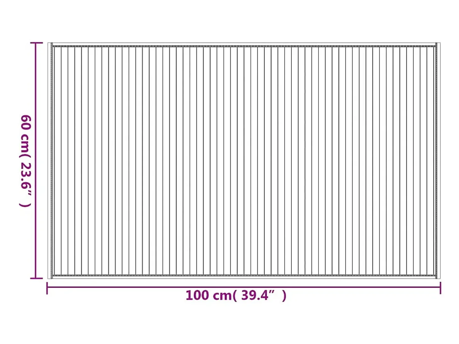 Alfombra rectangular bambú marrón oscuro 60x100 cm