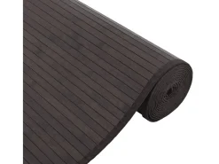 Alfombra rectangular bambú marrón oscuro 80x300 cm