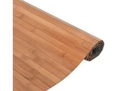 Alfombra rectangular bambú color natural 80x200 cm