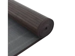 Alfombra rectangular bambú marrón oscuro 100x400 cm
