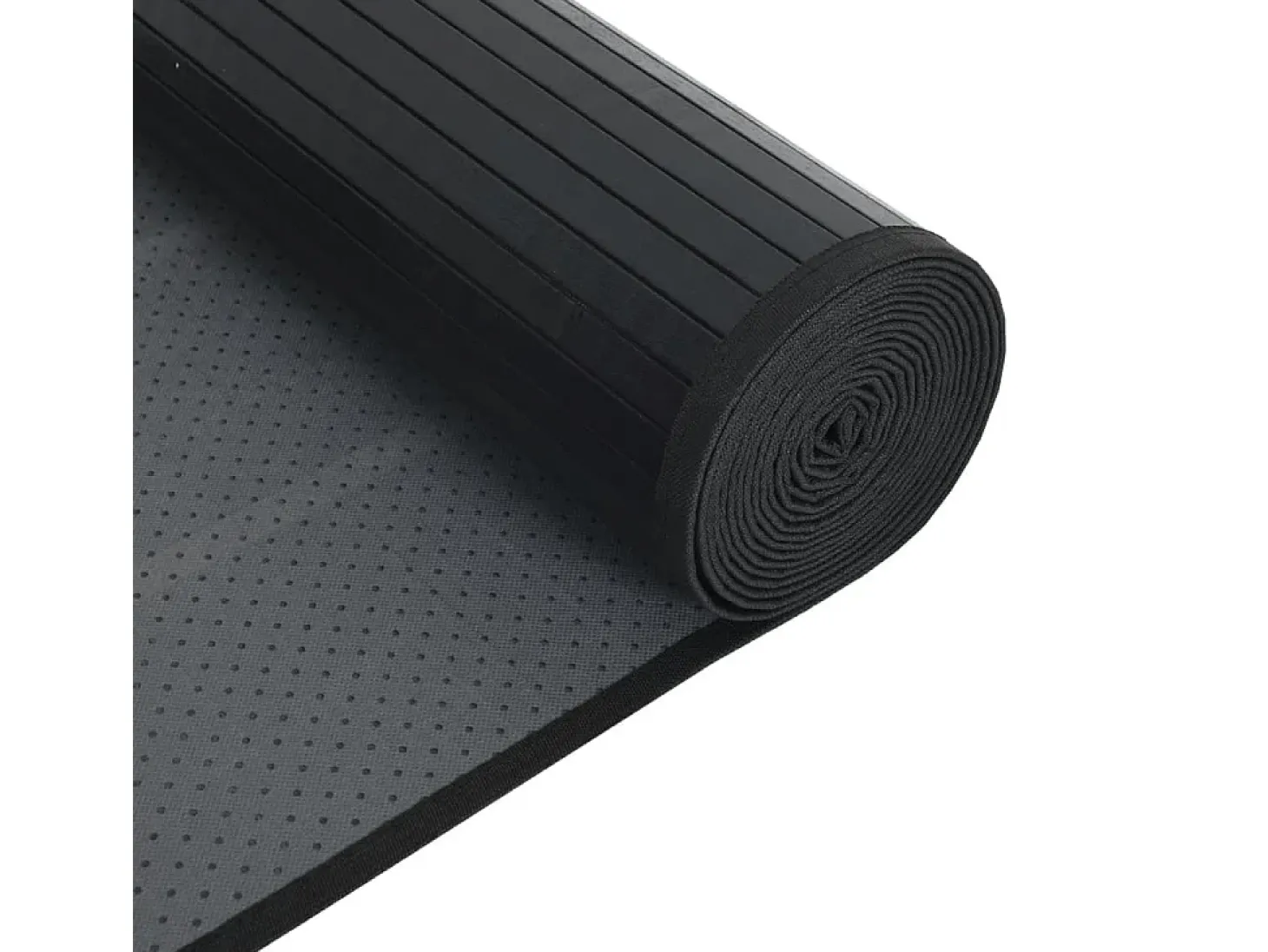 Alfombra rectangular bambú negro 70x200 cm