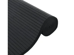Alfombra rectangular bambú negro 70x200 cm