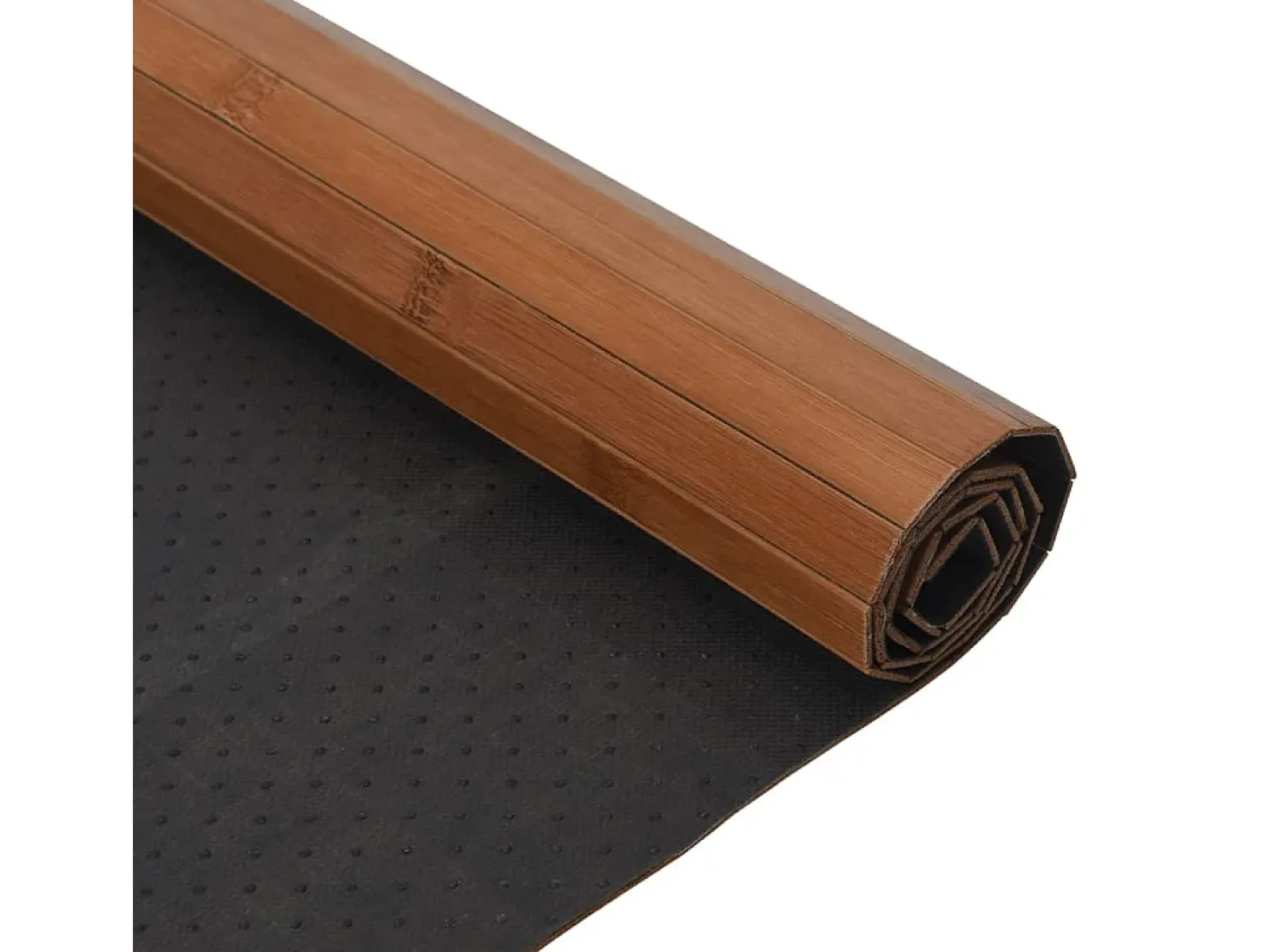 Alfombra rectangular bambú marrón 60x200 cm
