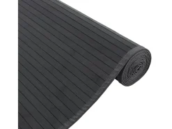 Alfombra rectangular bambú negro 80x200 cm