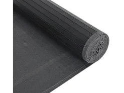 Alfombra rectangular bambú negro 80x200 cm